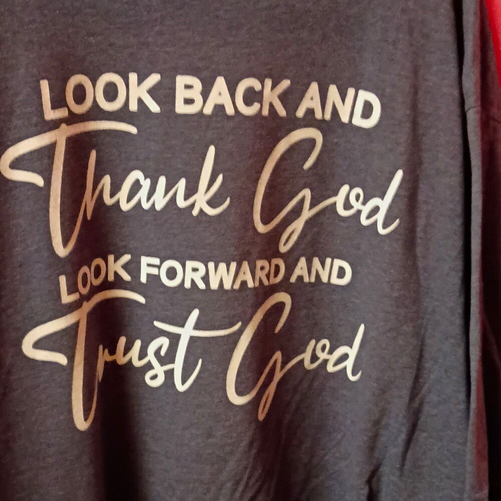 Men's 5XLT Gray Relaxed Crew Neck Short Sleeve Polyester Religious Graphic Tee